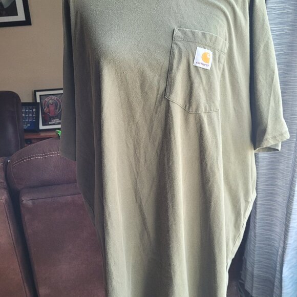 Carhartt Men's Green Loose Fit/Relaxed Fit Short Sleeve Pocket T-Shirt - Workwea - Picture 4 of 7